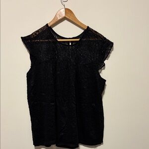 Elegant Black Lace Women's Top
